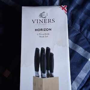 Horizon 6 Piece Knife Block Set - Black